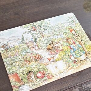 Pottery barn kids 4 Vintage beatrix potter Peter Rabbit cork back Placemat NEW
